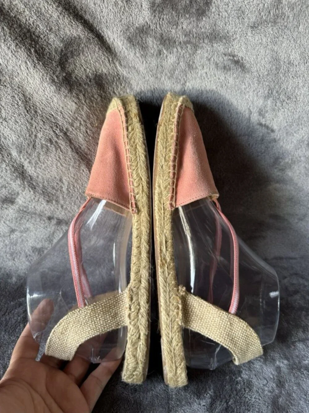 TALBOTS Pink Suede Leather Espadrilles Sandals Flats Sz 9.5 Casual Church Chic